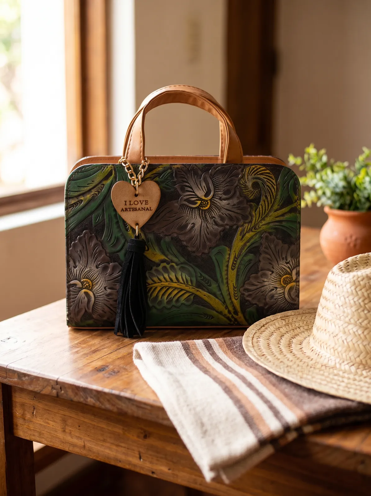 Bolso Mariposa Café en contexto