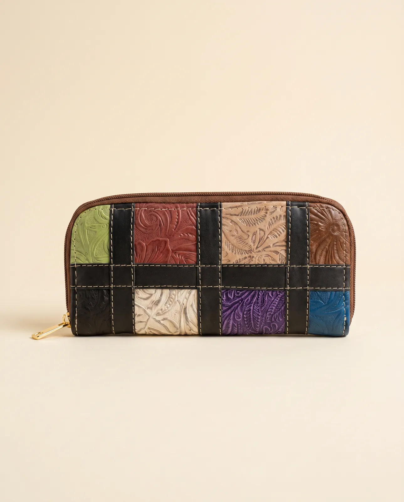 Cartera Patchwork Café