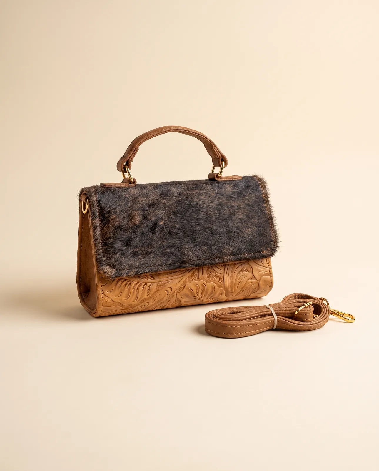 Cartera Pelo Natural Tan