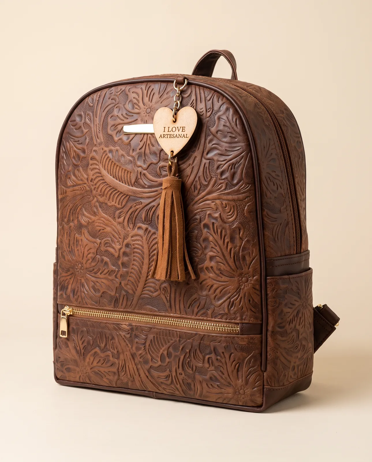 Mochila Floral Cognac